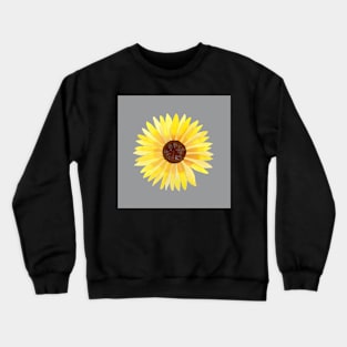 Big Sunflower Watercolor Illustration with an ultimate gray background Crewneck Sweatshirt